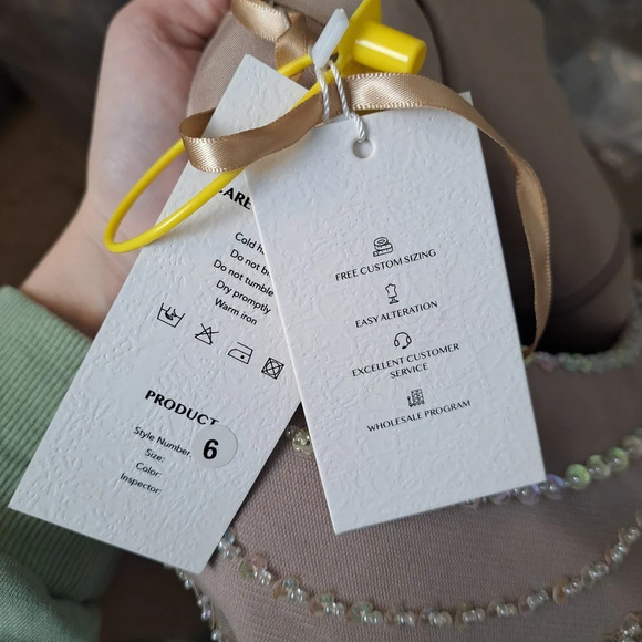 NEW Merry's Blush Pink Formal Sequin Sparkle Evening Gown Long Maxi Dress Sz 6 - Picture 8 of 8